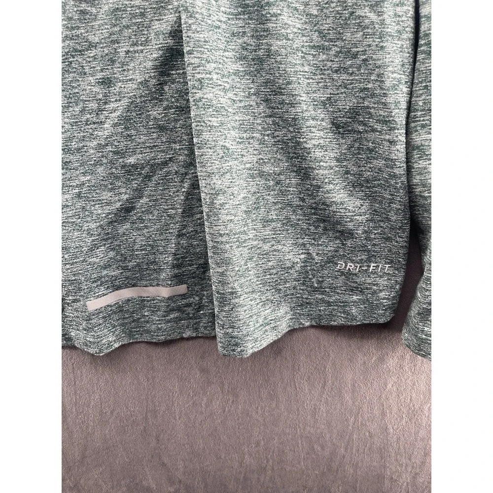 Nike Running Dri-FIT Quarter Zip Long Sleeve Top Men's Size L Green Gray